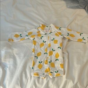 Hanna Andersson White and Yellow Rashguard Swim